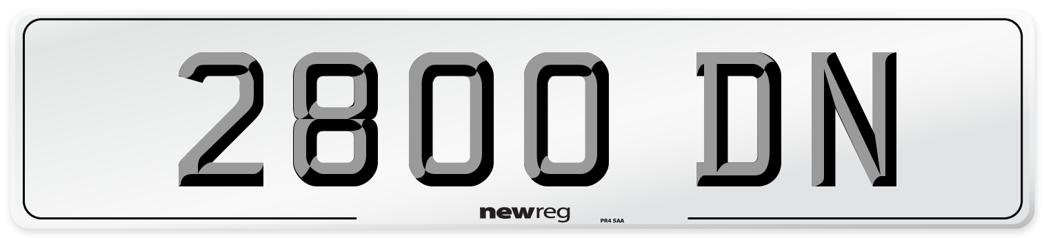 2800 DN Number Plate from New Reg